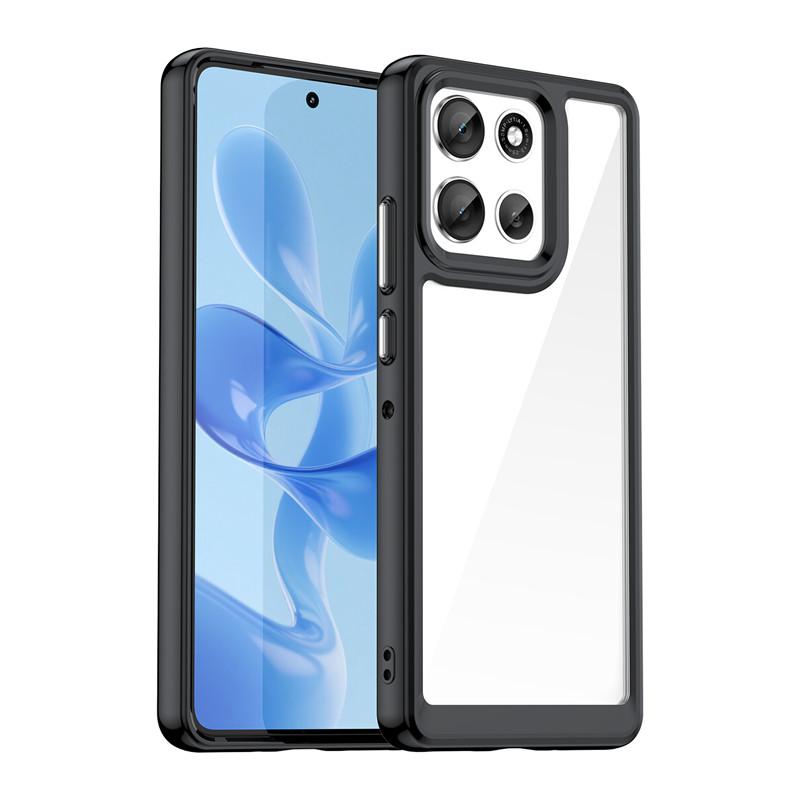 For Motorola Moto G86 Case Motorola Moto G86 Cover TPU Clear PC + Silicone Shockproof Anti-Slip Protective Phone Cover Moto G86