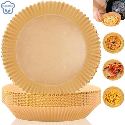 50pcs  Air Fryer Disposable Paper Liner Non-stick Mat Steamer Round Paper Baking Mats Kitchen Paper Oil-proof Baking Accessories