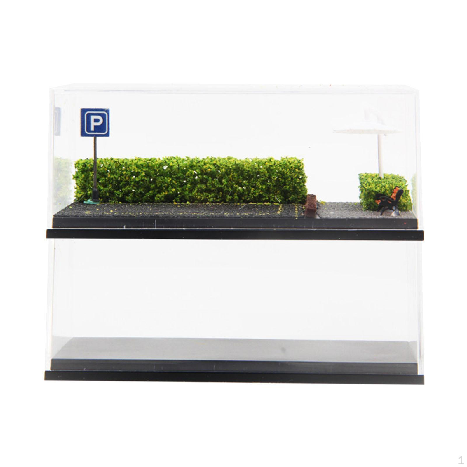 

1/64 Scale Model Car Display Case, Dustproof Cover, Diorama Parking Lot Base for Vehicles, зелёный