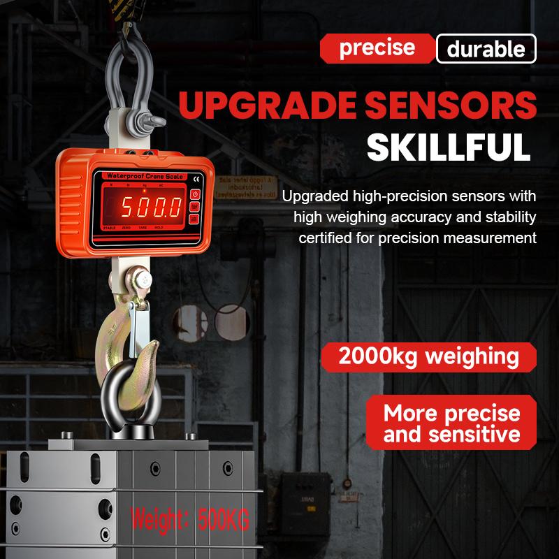 1/3T Waterproof Digital Crane Scale 3000kg LED Display Heavy Duty Alloy Steel Hook Precise Weight Balance 0 5KG Industrial
