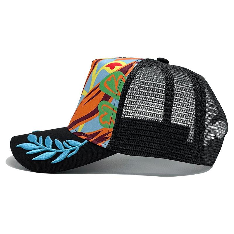Popular embroidery printed mesh cap outdoor travel sunshade sunscreen breathable cap custombaseball cap