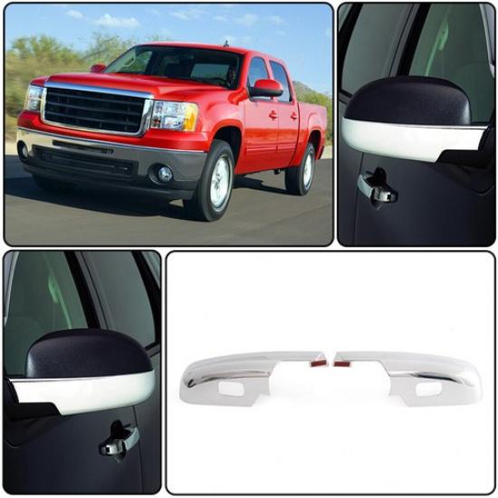 2x FOR 2007-2013 CHEVROLET GMC SIERRA YUKON CHROME LOWER HALF MIRROR COVERS CAP