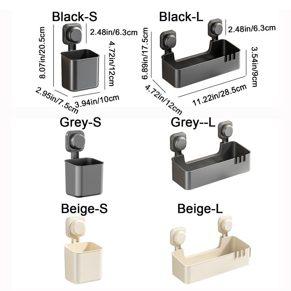 Wall Mounted Face Towel Storage Box Punch-Free Shower Basket Suction Cup Storage Box  Bathroom