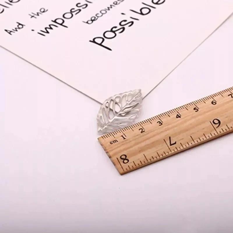 100Pcs/Pack 34x20mm Openwork Leaf Metal Flower Frame Pendant Charm DIY UV Resin Necklace Jewelry Making