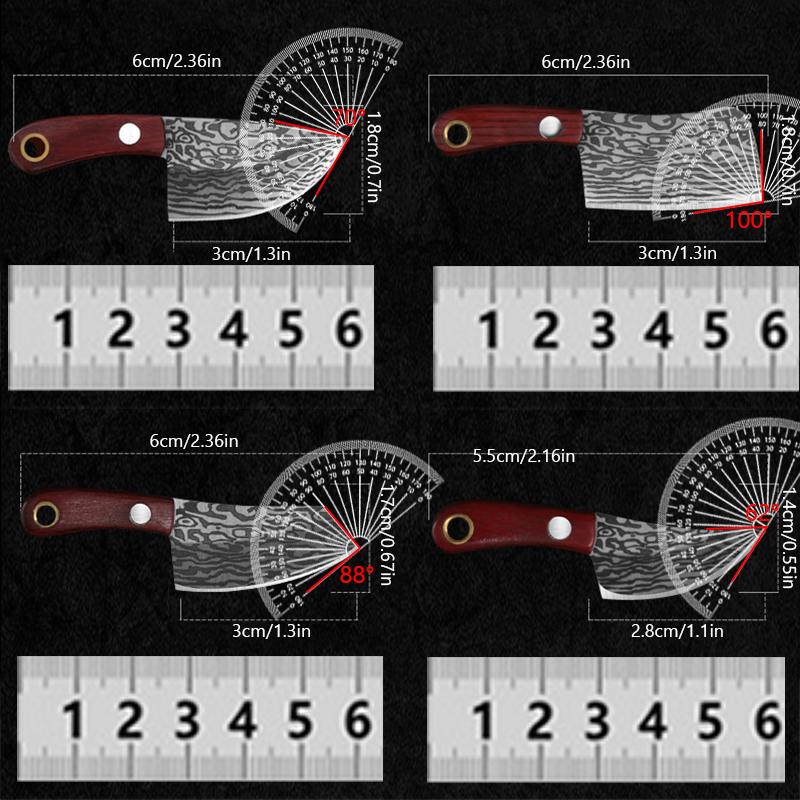 4 Teile/satz Tasche Mini Messer Damaskus Muster Küche Peeling Unboxing Schneiden Schlüssel Kette Messer Tragbare Schlüssel Anhänger Messer