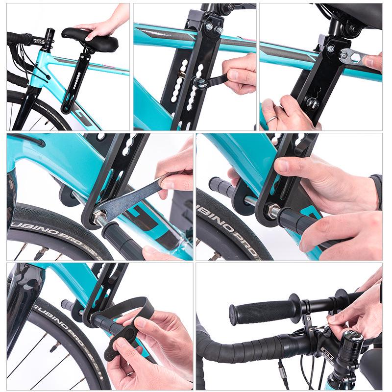 Seggiolino anteriore per bambini piccoli su mountain bike