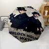 Sherlock Holmes Thema Automatischer Regenschirm, Leicht & Tragbar, 8 Speichen, Perfekt für Reisen im Freien, Geburtstage, Weihnachten, Geschenke.