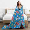 Warm Soft Blanket Picnic Finny the Shark Confetti Birthday Throw Blanket Super Simples Flannel Bedspread For Sofa Bed Cover