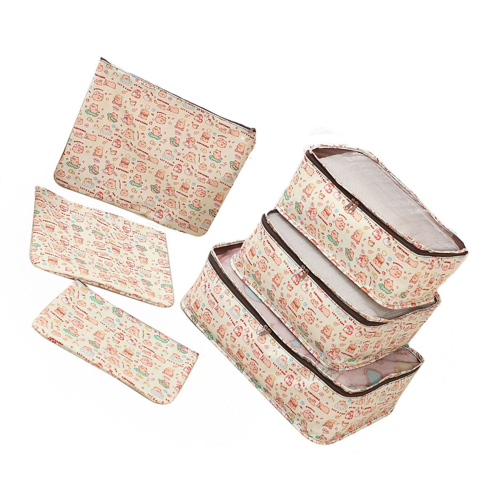 

Многоцелевой набор из 6 дорожных органайзеров с карманами для обуви и туалетными принадлежностями для легкой сортировки багажа абрикосовый