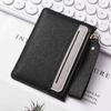 Ultra-thin PU card holder female Korean version of the zipper coin purse multi-card slot simple fashion compact card holder anti-degaussing
