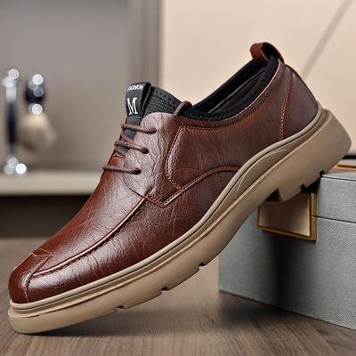 22 Spring and Autumn Leather Shoes Business Casual Breathable Outdoor Shoes Thick Sole Soft Surface