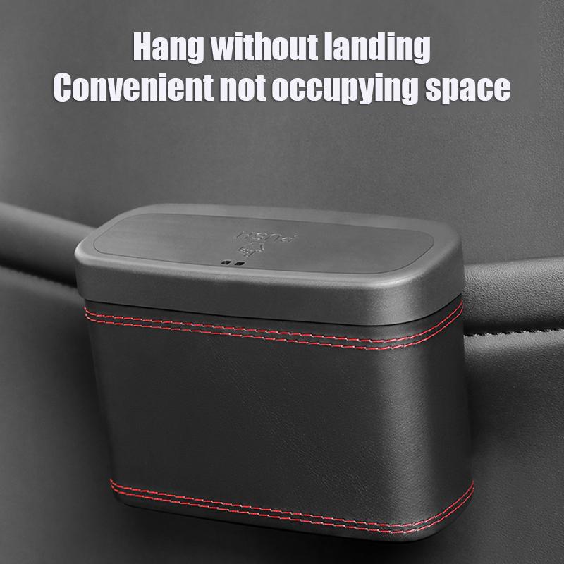 2024 New Portable Hanging Mini Car Trash Can,Wastebasket Trash Can With Lid, For Car Office Home,Auto Storage Bin Accessories