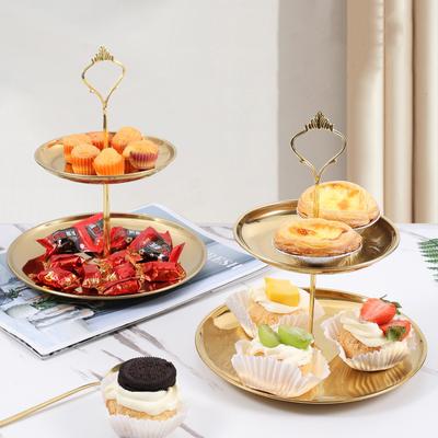 Üç Katlı Paslanmaz Çelik Pasta Tepsisi Pasta Atıştırmalık Tabağı Doğum Günü Düğün Partisi Tatlı Standı Masa Tatlı Sergileme Stan