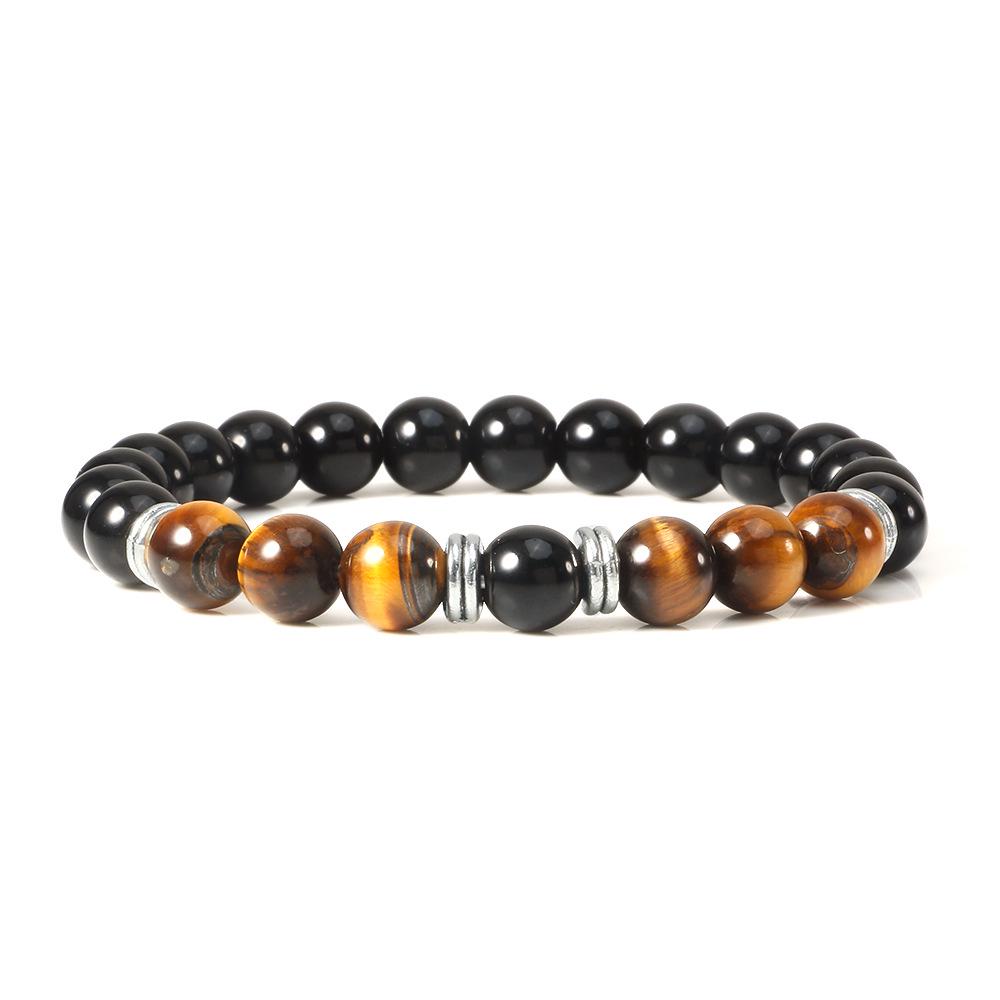 Creative Tiger Eye Beaded Bracelet with Irregular Elastic Design