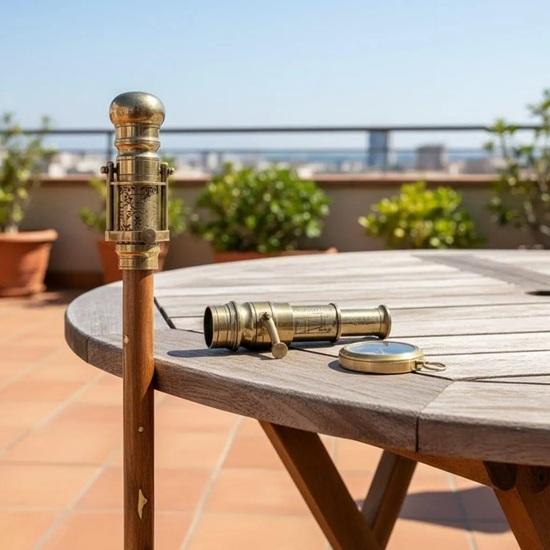 Гравированная латунная трость: Викторианская складная трость с компасом-телескопом Рождественский подарок Ручная работа Полный декор