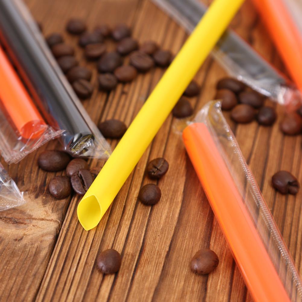 100PCS Disposable Jumbo Colored Straw Pearl Milk Tea Bubble Tea Juice Drink Beverage Drinking Straw Party Supplies 19cm