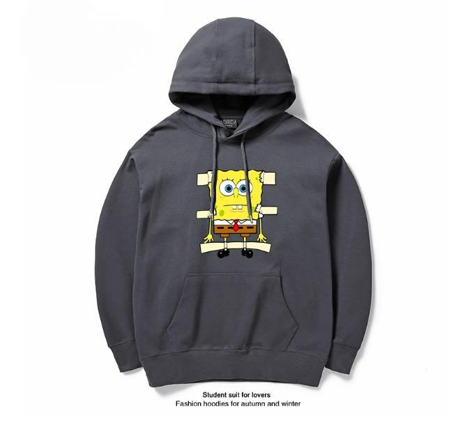 

2025 SpongeBob SquarePants Big Star Pi Crab Boss Octopus Brother Printed Hoodie Couple Cartoon Summer Cotton Loose Top 3XL