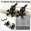 1 Pair of 316L Stainless Steel Retro Gothic Skull Men's Earrings, Halloween Gift Hip Hop Jewelry for Men and Women Fashion