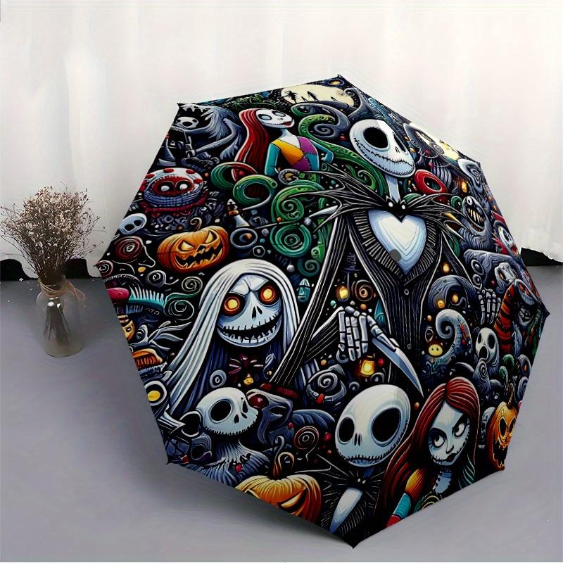 1pc Nightmare Before Christmas 8-Rib Automatic Folding Umbrella, Portable & Foldable, All-Season Portable Umbrella for Women & Men y250726008