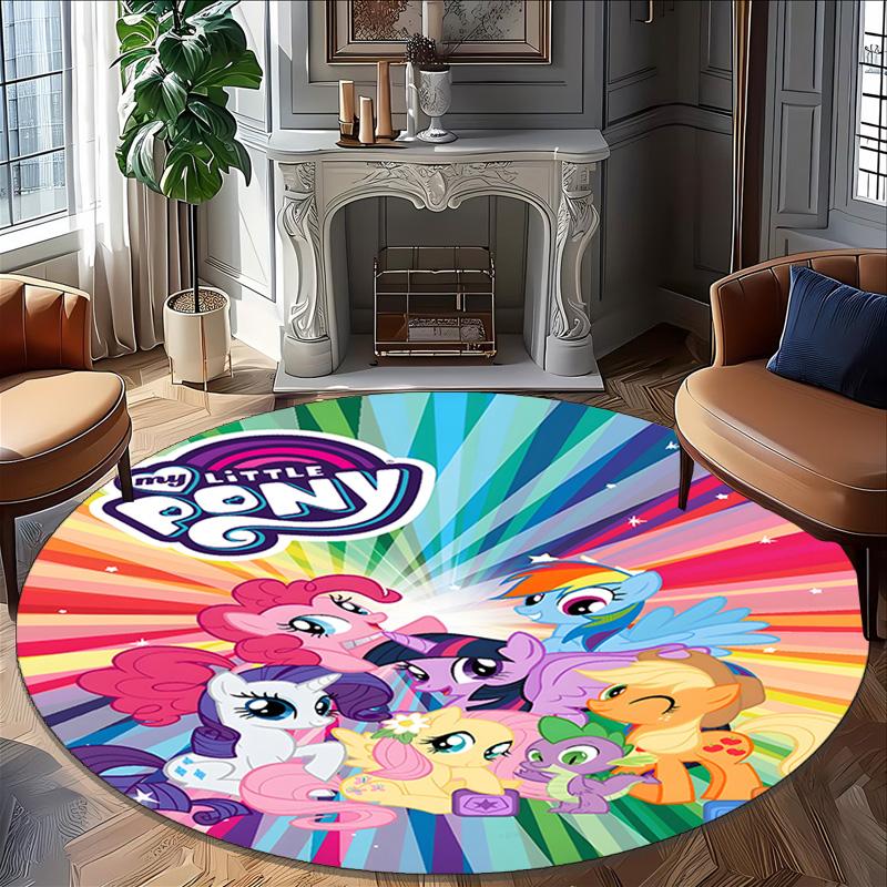 1pc My Little Pony7 Print Round Carpet Chair Round Carpet Suitable for Bedroom Living Room Home Decorative Carpet