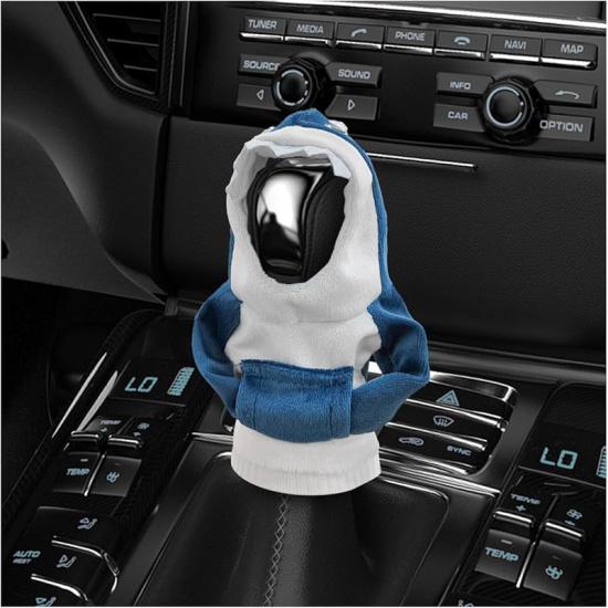 Car Gear Shift Cover, Fashionable Mini Shark Gear Shifter Stick Hoodie, Funny Winter Warm Gear Shift Knob Sweater Protector, Universal Interior Decor