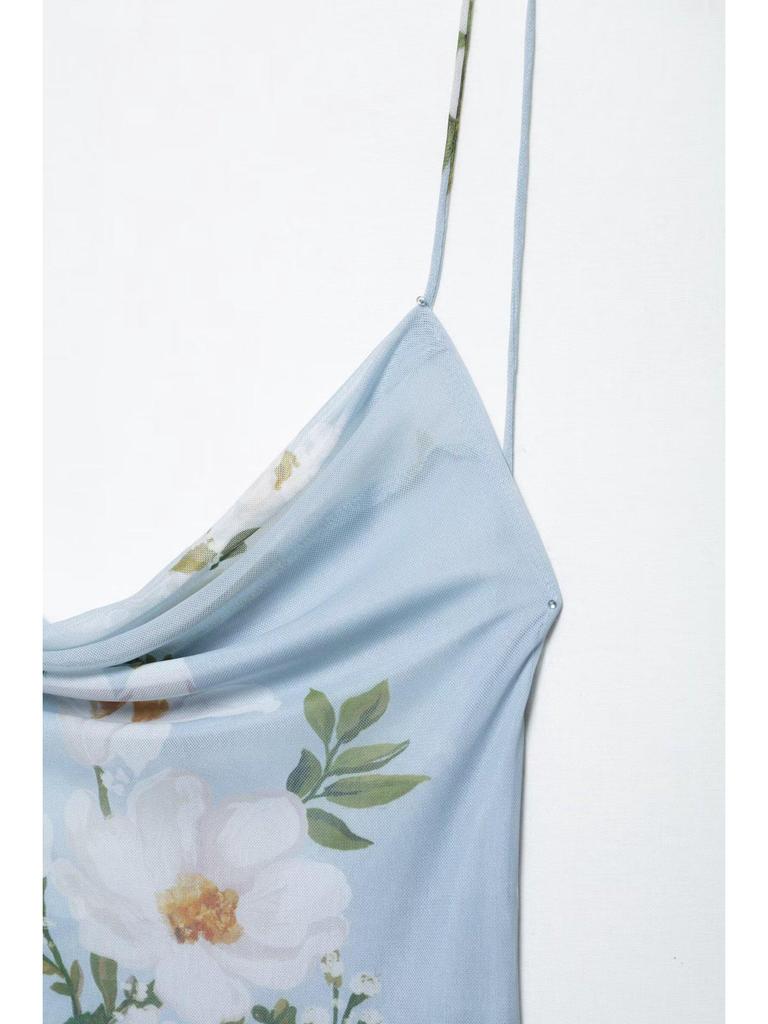 2025 Frühling Damen Europäischer & Amerikanischer Stil Seidendruck Kurzes Kleid