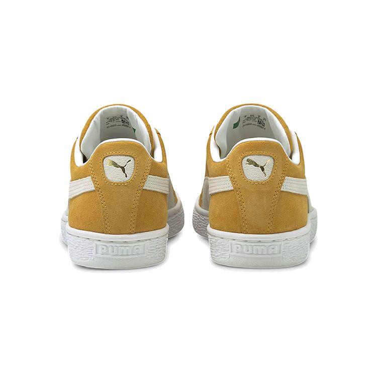 Puma Suede Classic 21 Unisex Honey Mustard White Sneakers 374915-05