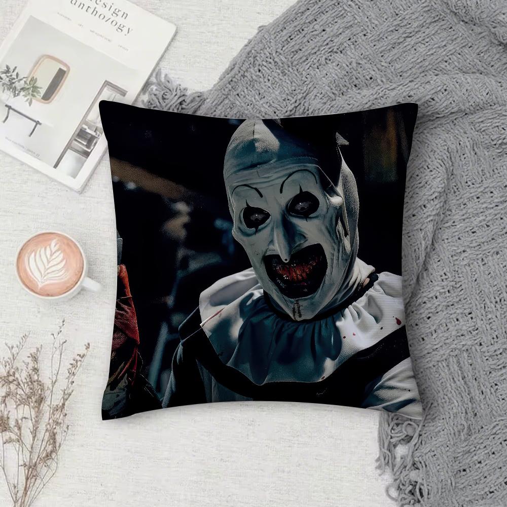 Film Funny T-Terrifier Horror 2 3 Pillow Case Square Double-Sided Printing Short Plush Sofa Cushion Cover Bedroom Bedside Pillow