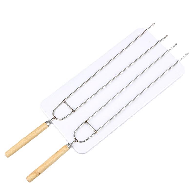 ZISIZ Stainless Steel BBQ Skewers and Chicken Wing Forks