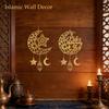 Eid Mubarak Moon Star Mosque Wooden Hanging Ornaments Kareem Ramadan Decorations