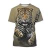 Summer Leopard 3D Print T-Shirts Streetwear Men Women Fashion Oversized Short Sleeve T Shirt O-Neck Male Tees Tops Clothing