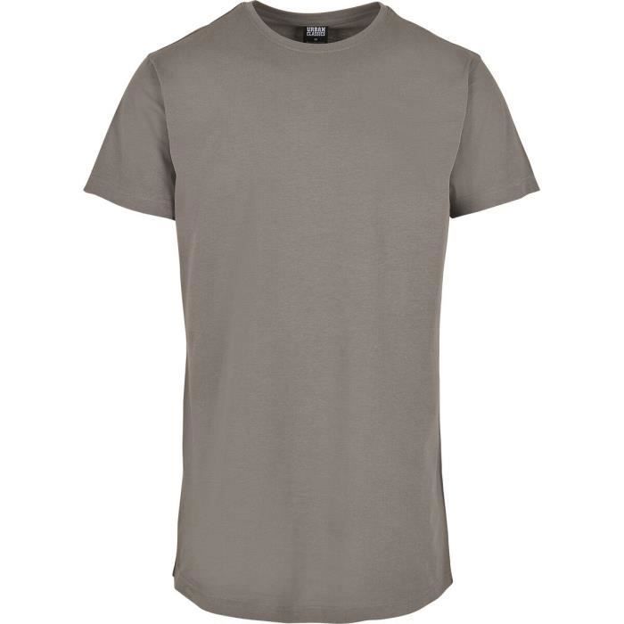 T-shirt Long Homme - URBAN CLASSICS - Gris - Coupe Ajustée - 100% Coton
