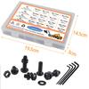 1180pcs Metric Nuts and Bolts Washers Assorted Set M2 M3 M4 M5 Black Hex Socket Head Cap Screws Bolts and Nuts Kit Thread Machine Hex Bolt Set