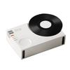 Retro Record Player   Speaker Wireless Miniature Speaker Portable Desktop Speaker Ornament with Memory Card Clock USB Charging for