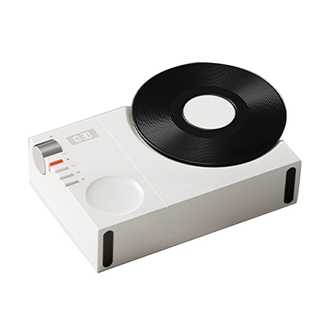 Retro Record Player   Speaker Wireless Miniature Speaker Portable Desktop Speaker Ornament with Memory Card Clock USB Charging for