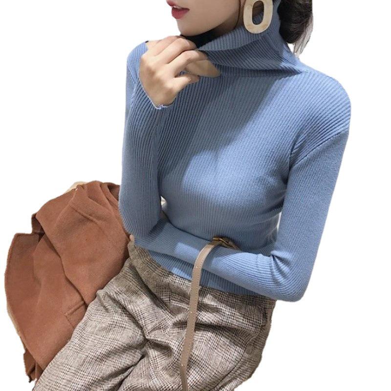 Women's Slim Korean Knitted Sweater - Versatile and Stylish for Autumn/Winter 2022