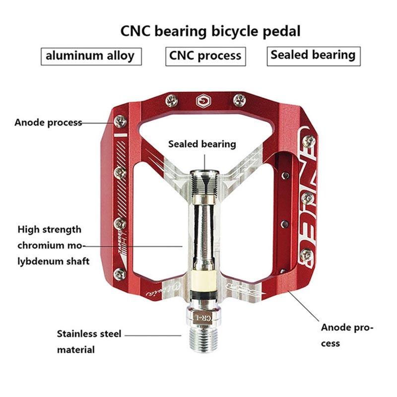 ENLEE MTB Road Bike Ultralight Sealed Pedals CNC Cycling Part Alloy DH XC Hollow Anti-slip Bearings Du System Mountain 12mm Axle