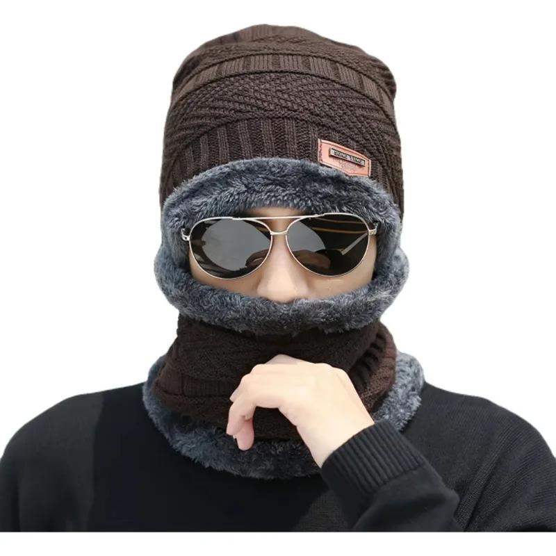 Winter Warm Hat Winter Beanie Men Women Wool Scarf Hat Outdoor Sports Sports Warm Knitted Thick Hat Warm Scarf Scarf Hat Set
