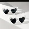 2PCS Heart Shaped Glasses With Faux Pearl Trendy Plastic Frame For Festivals Parties Vacations And Hiking