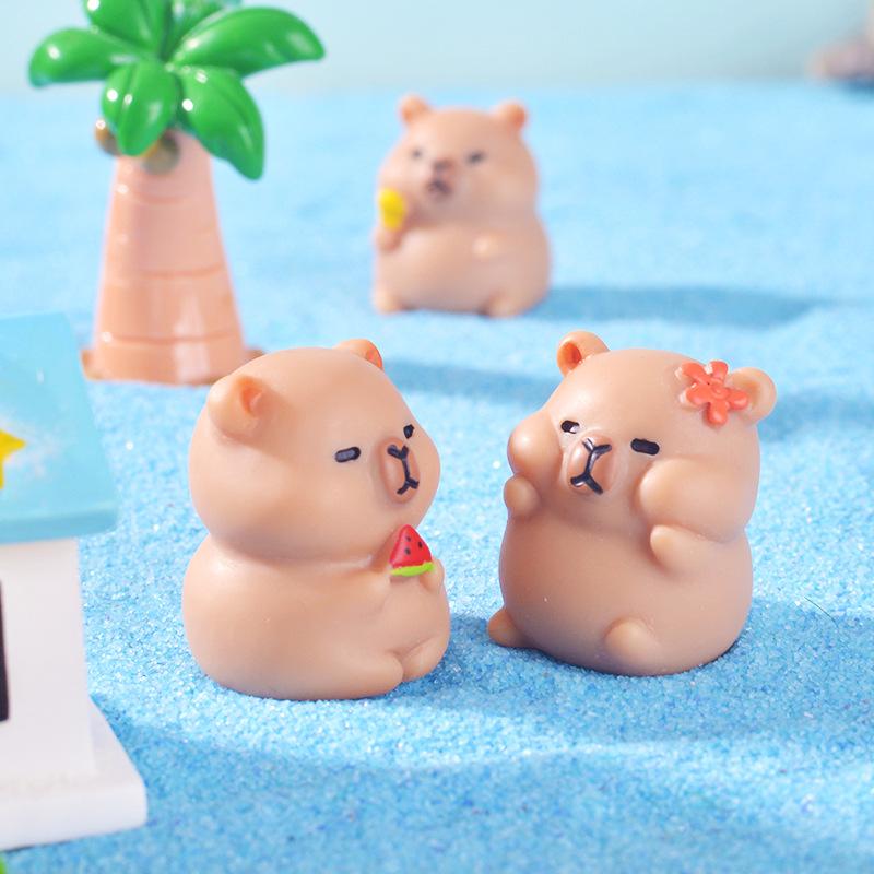 Ornamental Garden Resin Small OrnamentsSummer Capybaras Fish Tanks Aquarium Decoration Accessories