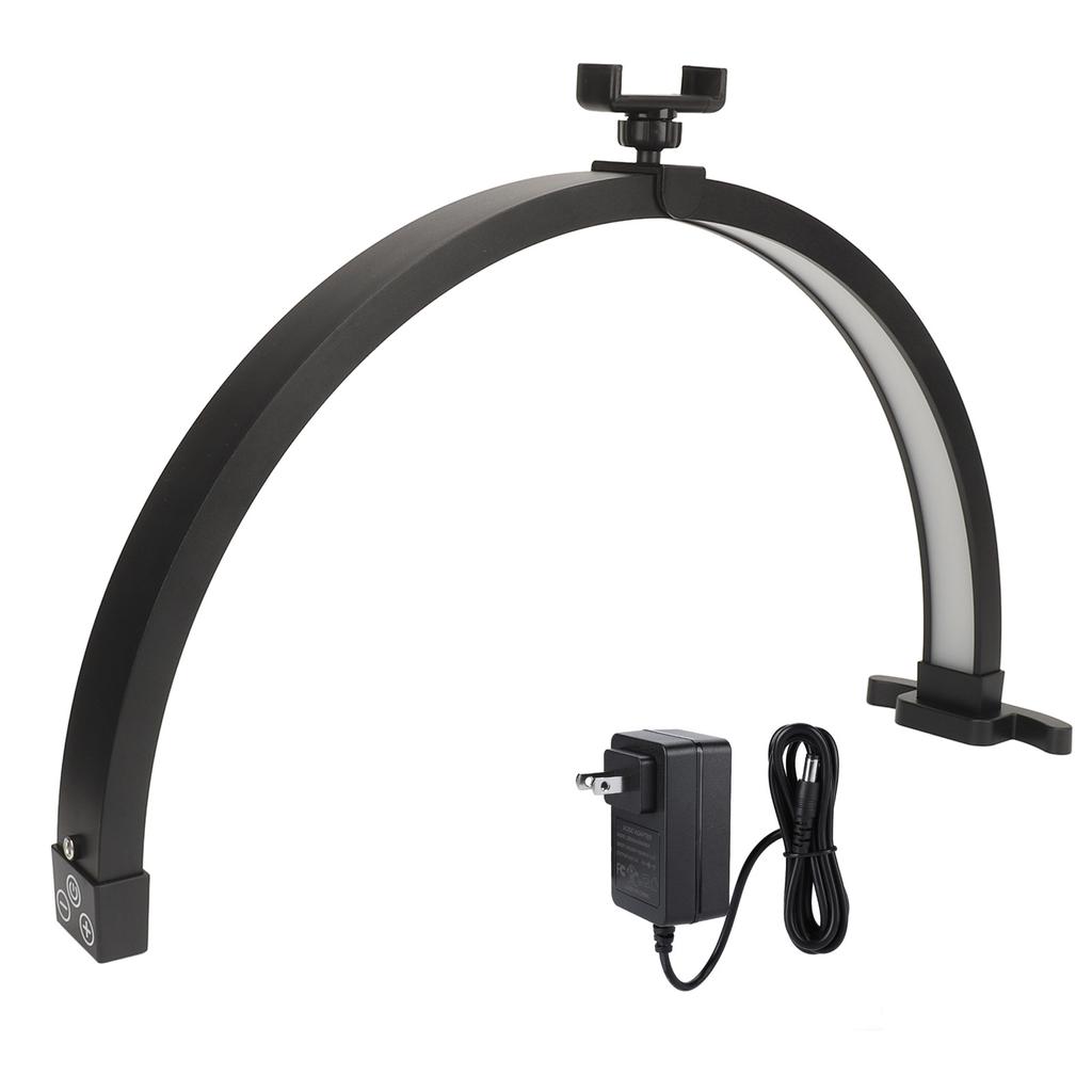 Half Moon Desk Lamp 100 To 240V 3200 To 5600K Dimmable Half Moon Nail Lamp Flicker  Touch Control Panel for Lash Extension