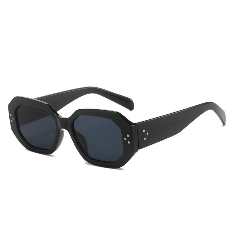 

2023 Fashion Rivet Polygon Square Sunglasses - Color Block Style for Women Regular