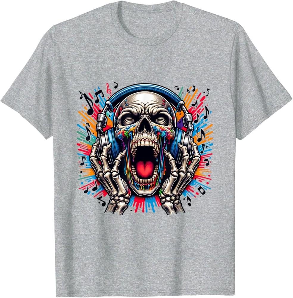 

Футболка с кричащим черепом и наушниками 2XL