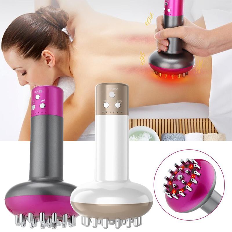 Home Electric Guasha Scraping Massage Brush Body Massager Vacuum Cans Suction Cup Heating Fat Burner Anti-cellulite Massager