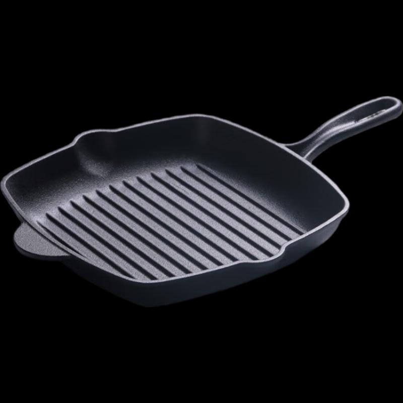 ZISIZ Cast Iron Striped Steak Frying Pan