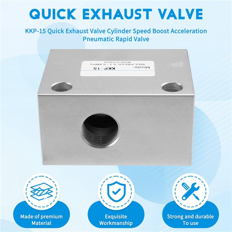 

A95I-KKP-15 Quick Exhaust Valve Cylinder Speed Boost Acceleration Pneumatic Rapid Valve Rapid Escape Valve срібний