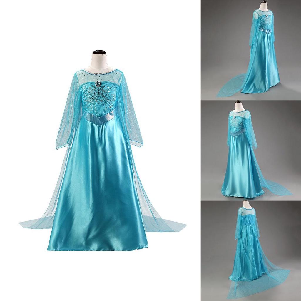 Elegant Long Sleeve Tutu Dress For Kids Girls Frozen Snow Queen Elsa Costume