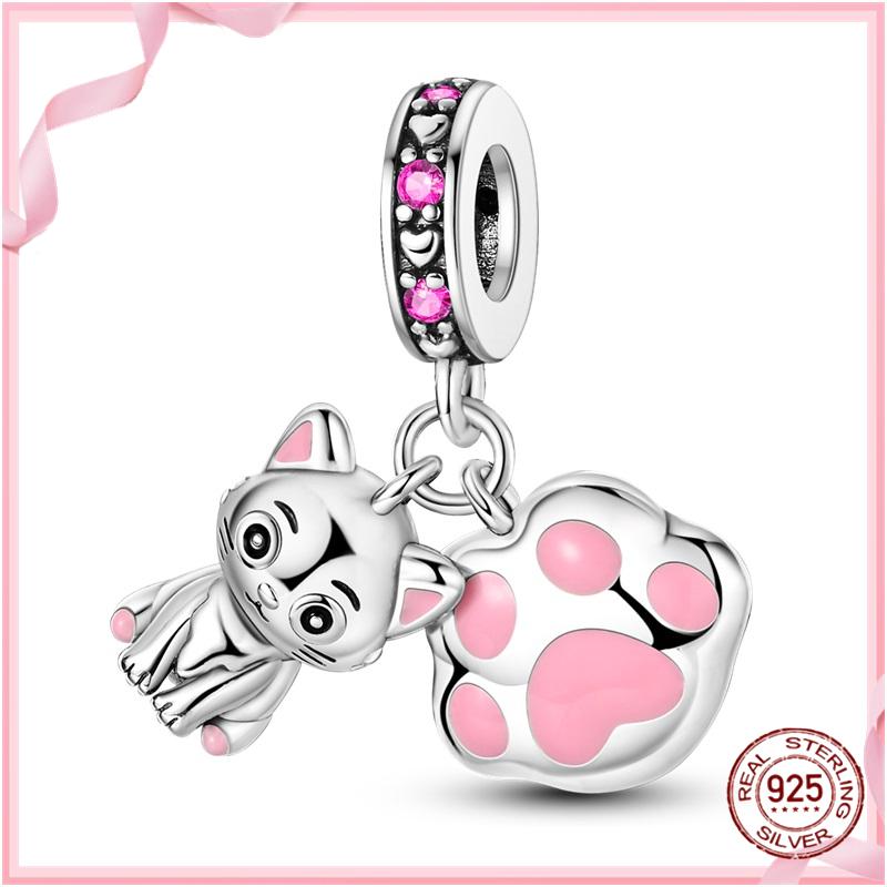 TOP Copper Pink Girls Skirt Cute Cat Charm Bead Charms Bead Charms Ideal For Womens Authentic Bracelets Copper Pendant Do It Yourself Jewellery Gift