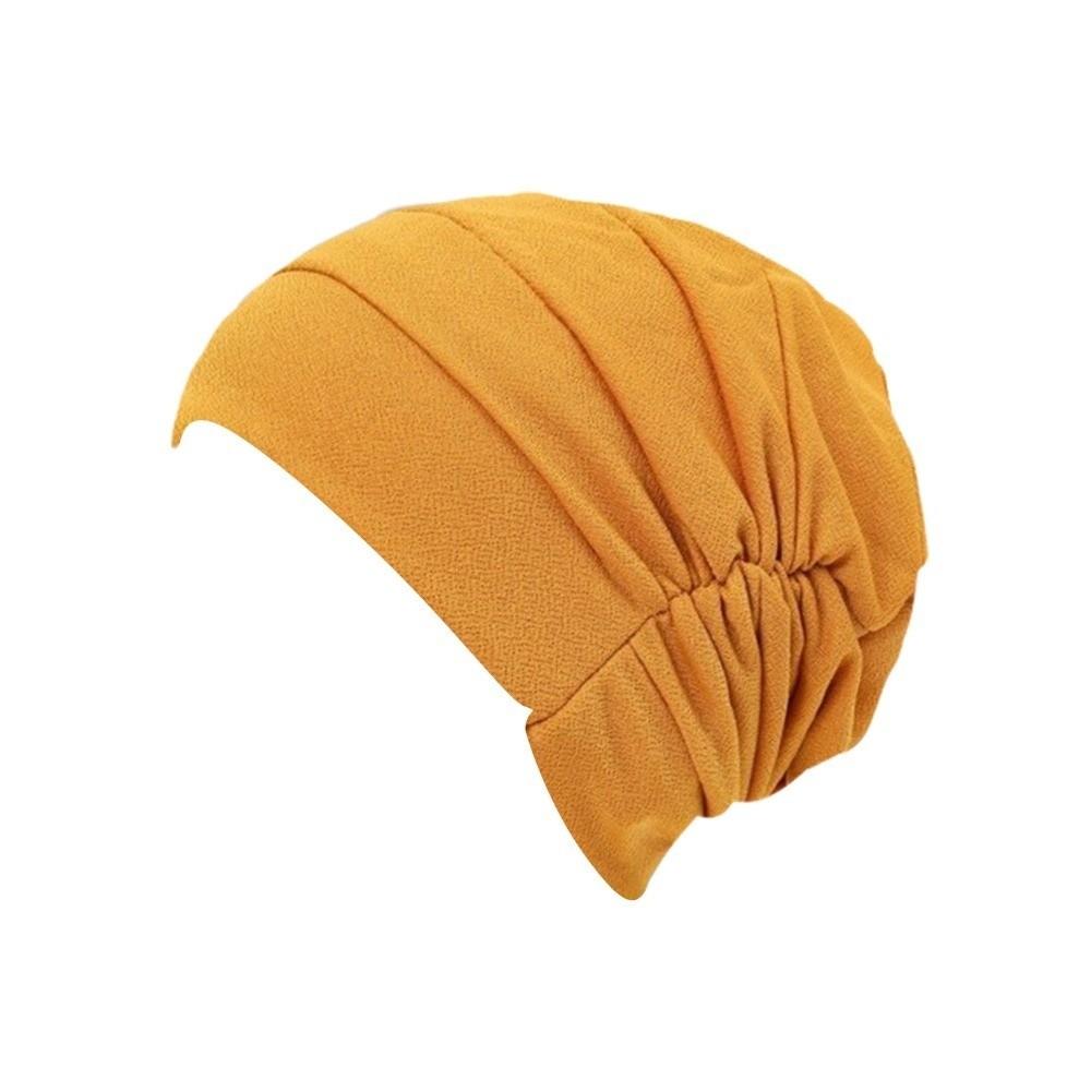 Comfortable Vintage Hijab Caps Elastic Soft Polyester Islamic Headband Breathable Wrap Style Cancer Chemo Hat Hair Loss