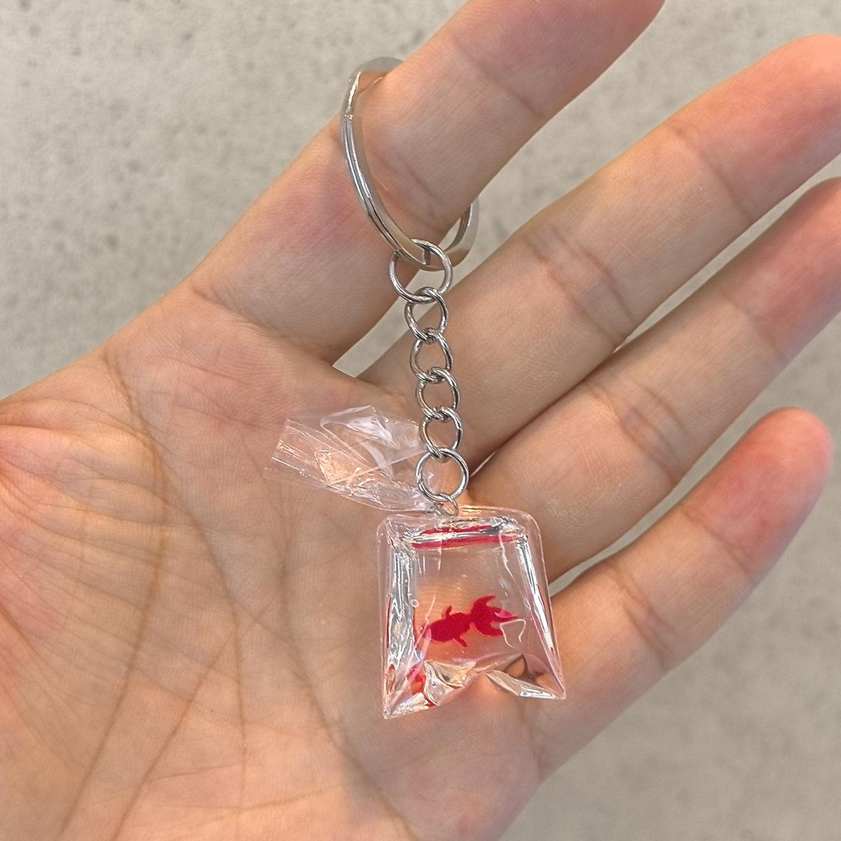Transparent Goldfish Keychain Mini Fish Resin Pendant Jewelry Accessories Couple Family Keychain Pendant